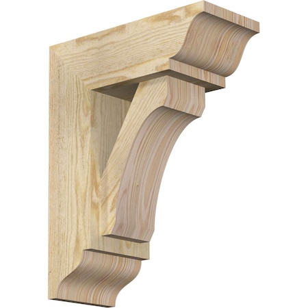 Ekena Millwork Legacy Traditional Rough Sawn Bracket w/ Offset Brace, Douglas Fir, 6"W x 14"D x 18"H BKT0604X14X18LEC01RDF